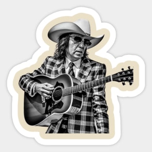 Dwight Yoakam Playing Guitar Sticker